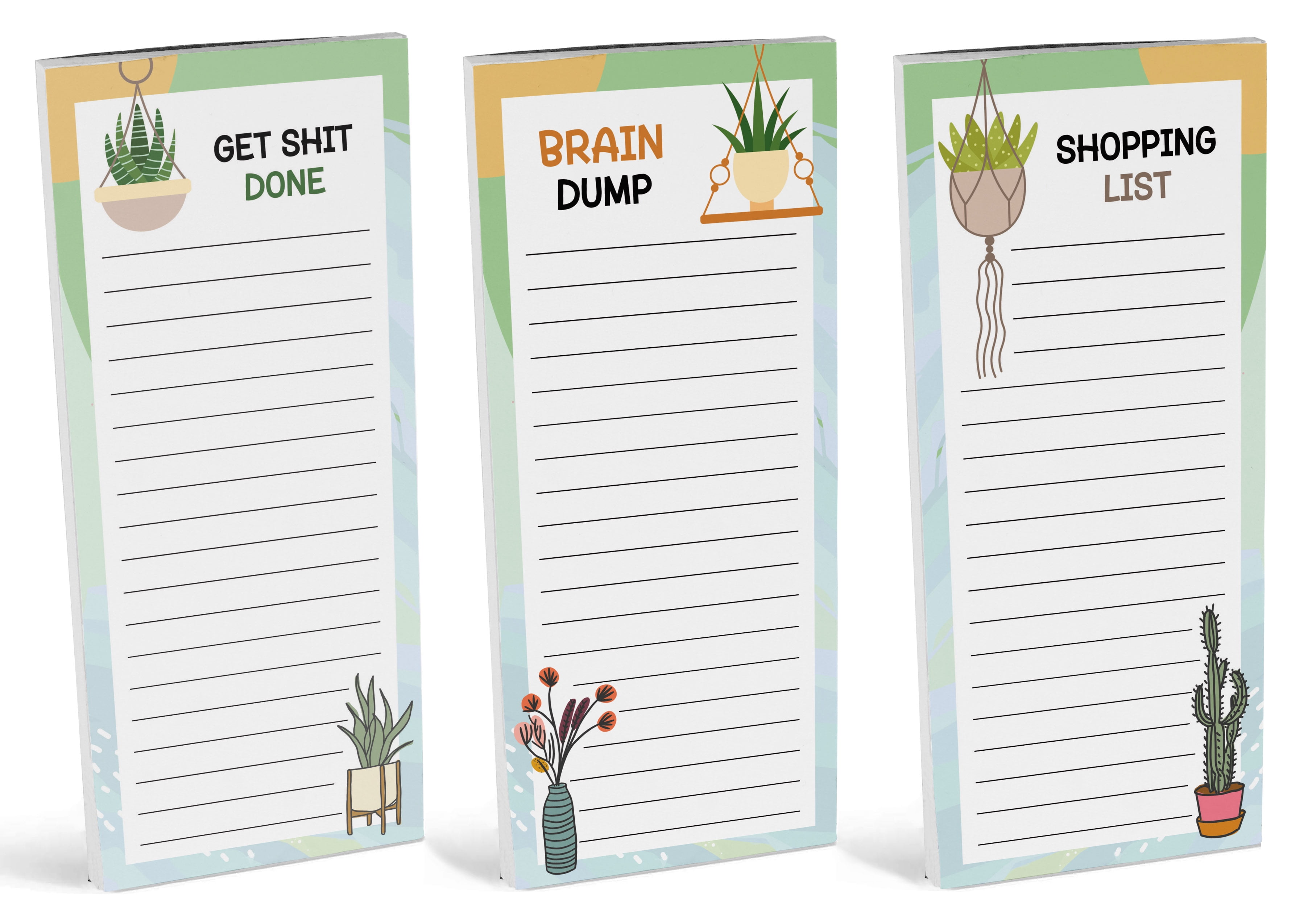 Inkdotpot Pack of 3 Magnetic Fridge To-Do List Notepads- Magnetic Memo Pads For Refrigerator-(50 Sheets Each)-1R