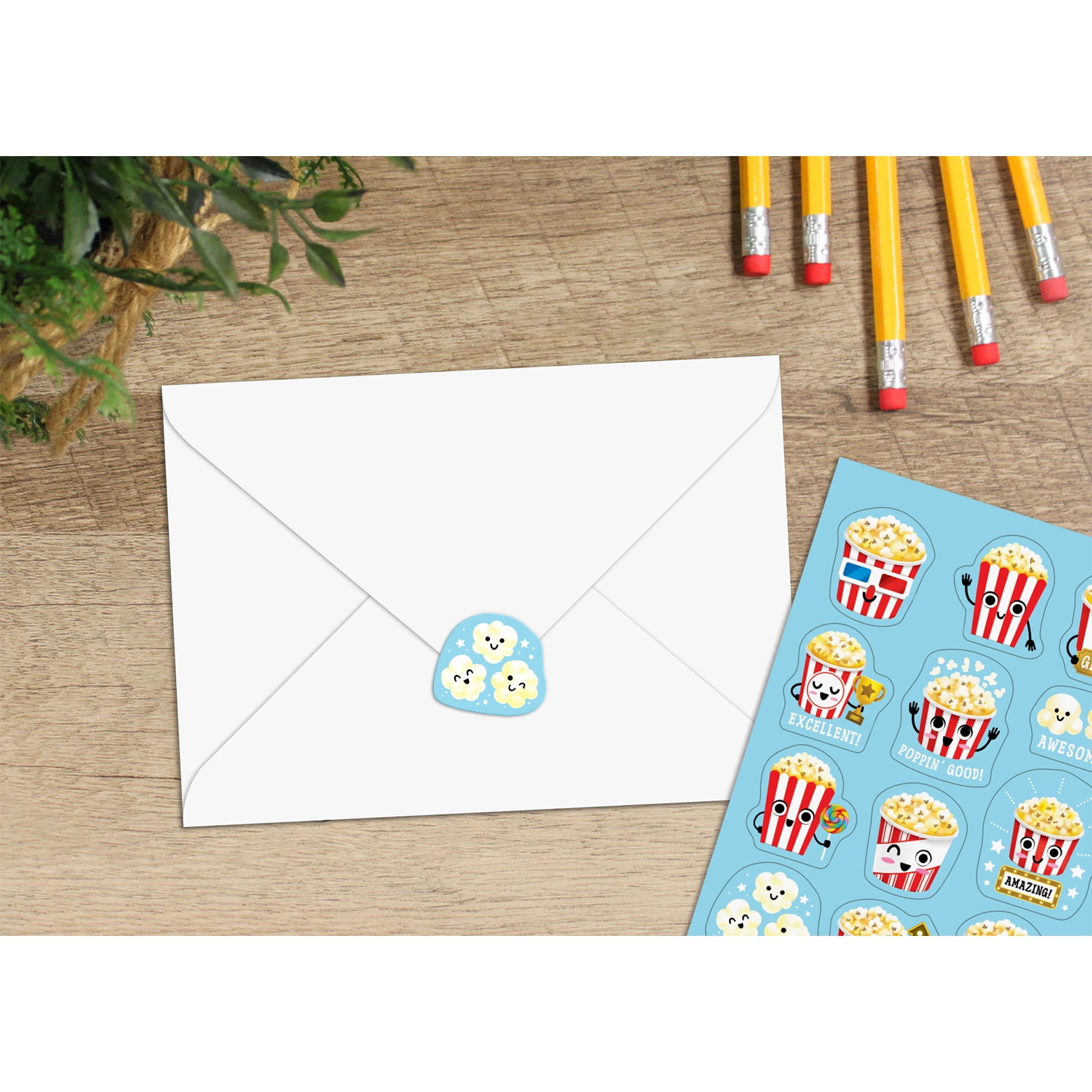Teacher Created Resources Popcorn Smelly Stickers, 120 Per Pack, 6 Packs