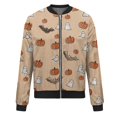 thumbnail image 4 of Women's Cute Cartoon Print Bomber Jacket Lightweight Zip-Up Casual Outerwear Trendy Fashion Coat, 4 of 5