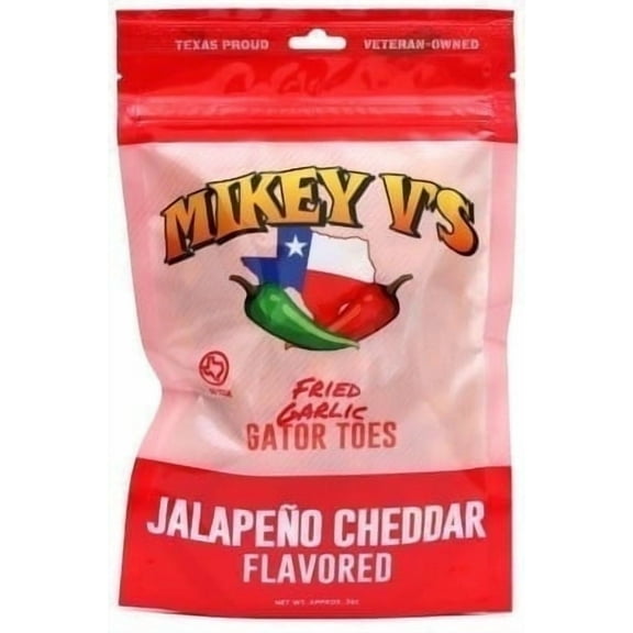 Mikey V's Jalapeño Cheddar Gator Toes Spicy Garlic Snack, 4 oz