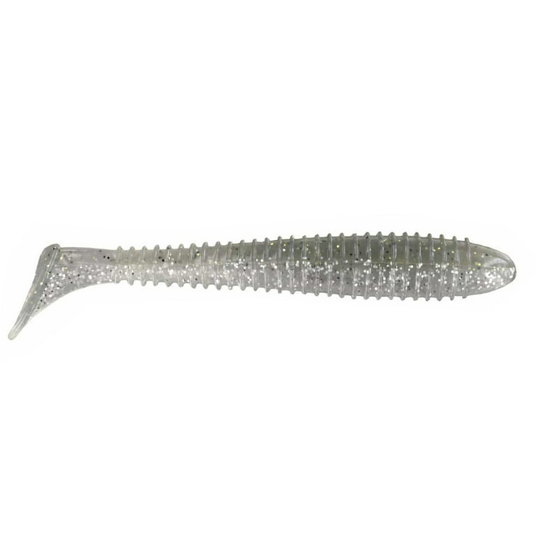 Big Bite Baits Pro Swimmer Paddle Tail Swimbait (Smoky Gold/Clear Silver,  3.3 inch) 