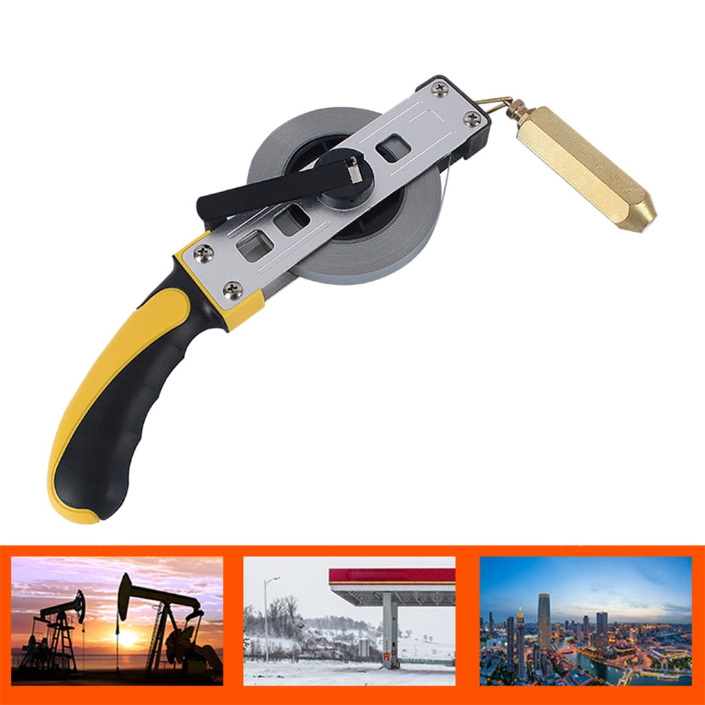 MOMOJIA Explosion-Proof Oil for Tank Gauging Tapes Handheld Carbon Steel Oil Gauging Tape with Plumb Bob Tape Measure 10/15/20m