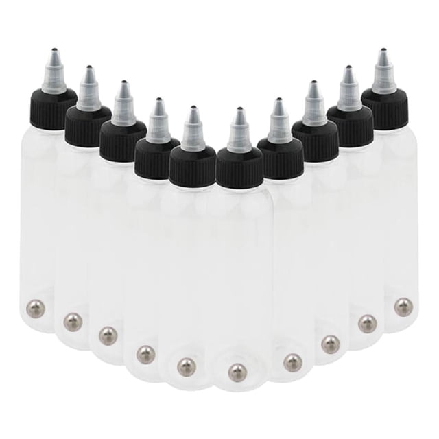 Tachiuwa 10x 120ml Plastic Liquid Dropper Bottles w/Twist Top Caps Tip Applicator