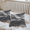 thumbnail image 6 of Black Grey Ombre Throw Pillow Covers 20x20 Inch Set of 2, Abstract Grey Wave Texture Gradient Waterproof Outdoor Pillow Covers, Decorative Cushion Pillowcases for Couch, Sofa, Bed, Garden, Patio, 6 of 9