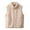 a-Beige7527, variant on VNKIDY Women Outerwear Vests Solid Color Plush Warm Thermal Vests Autumn Winter Sleeveless Zipper Standing Collar Vest With Pockeys For Outdoor Wear Fashionable Vests