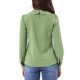 thumbnail image 3 of INSPIRAR CHIC Blusa de Manga Larga con Cuello Peter Pan y Botones Decorativos en la Espalda XS Verde Polvoriento, 3 of 6