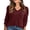 04-Wine Red, variant on JWD Long Sleeve Shirts for Women V Neck Casual Tunic Tops Lightweight Pullover Dark Gray-Large
