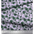 thumbnail image 2 of Soimoi Purple Poly Georgette Fabric Monstera Leaves Print Fabric by the Yard 52 Inch Wide, 2 of 3
