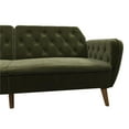 Novogratz Tallulah Memory Foam Futon, Convertible Couch, Green Velvet