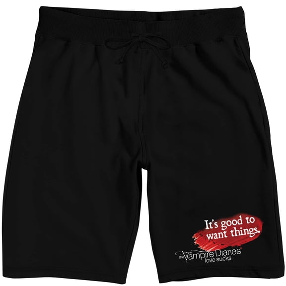 Vampire Diaries It's Good To Want Things Men's Black Sleep Pajama Shorts-Medium