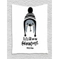 thumbnail image 1 of Adventure Nursery Tapestry, Baby Bear Wearing Winter Hand Lets Go on Adventure Text, Wall Hanging for Bedroom Living Room Dorm Decor, 40W X 60L Inches, Blue Grey Peach and Black, by Ambesonne, 1 of 2