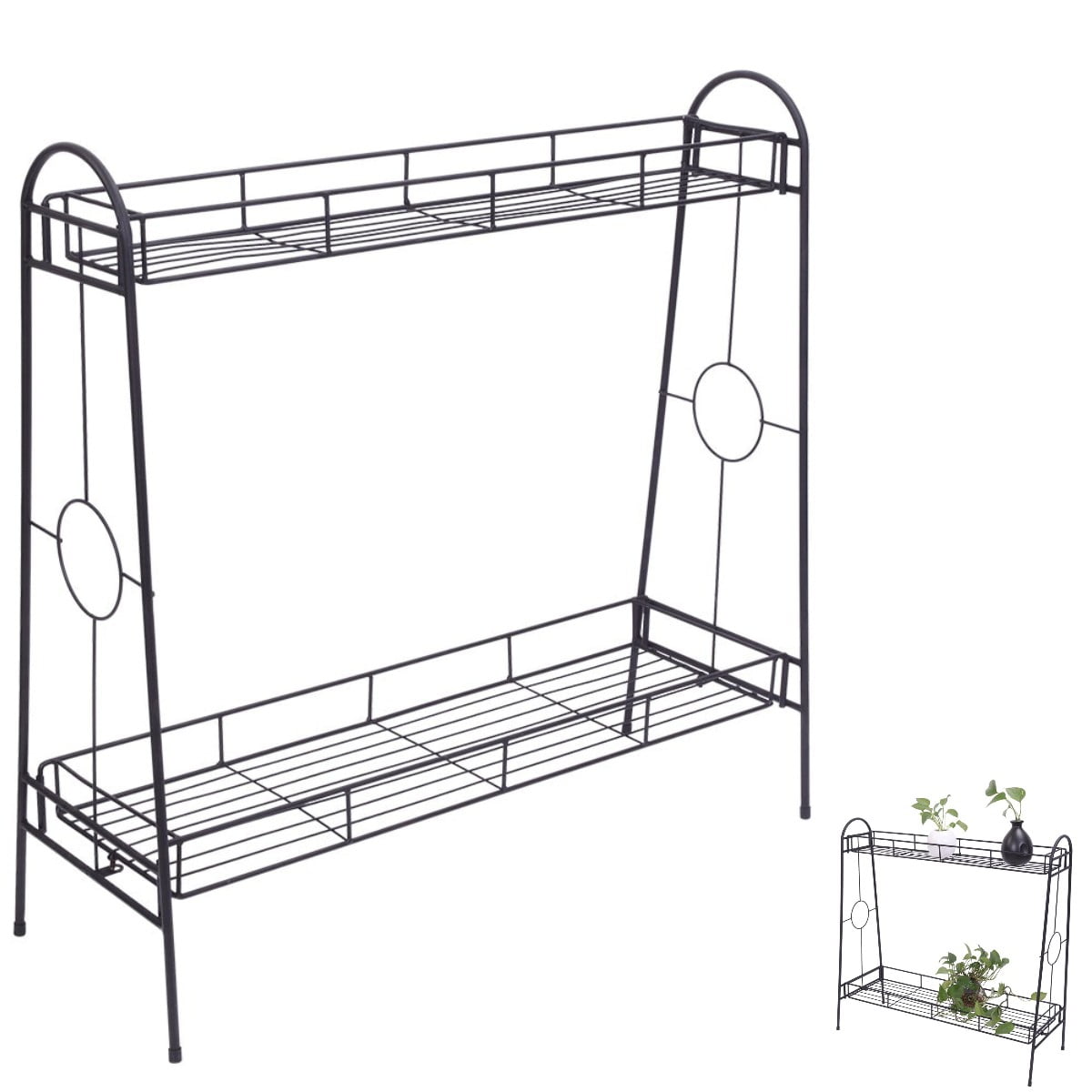 Goorabbit Metal Plant Stands For Outdoor Clearance,2Tier Metal Plant