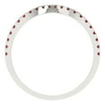 thumbnail image 5 of 0.1725 ctw Wedding Band for Women - 18K White Gold Natural Garnet Stackable Eternity Ring, 5 of 6