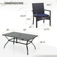 thumbnail image 5 of Alpha Joy 8 Pieces Outdoor Patio Dining Set with Rattan Chairs, Metal Table & 13 ft Red Umbrella (No Base) for 6, 5 of 14