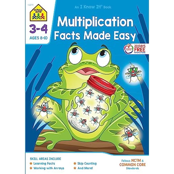 Pre-Owned School Zone Multiplication Facts Made Easy Workbook