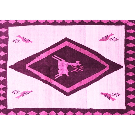 Ahgly Company Indoor Rectangle Persian Pink Traditional Area Rugs, 5' x 7'