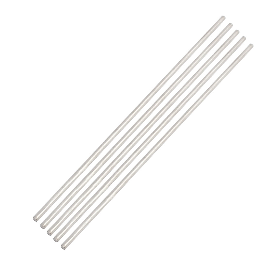 5pcs 2.5mm x 150mm DIY Stainless Steel Straight Round Bar Bar Silver Tone