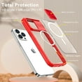 thumbnail image 2 of Nalacover Clear Magnetic Case for iPhone 14 Pro with Camera Lens Sliding Protective Cover, Hybrid Acrylic Soft TPU Hard PC Shockproof Case Compatible with MagSafe Wireless Charging Case, Red, 2 of 6