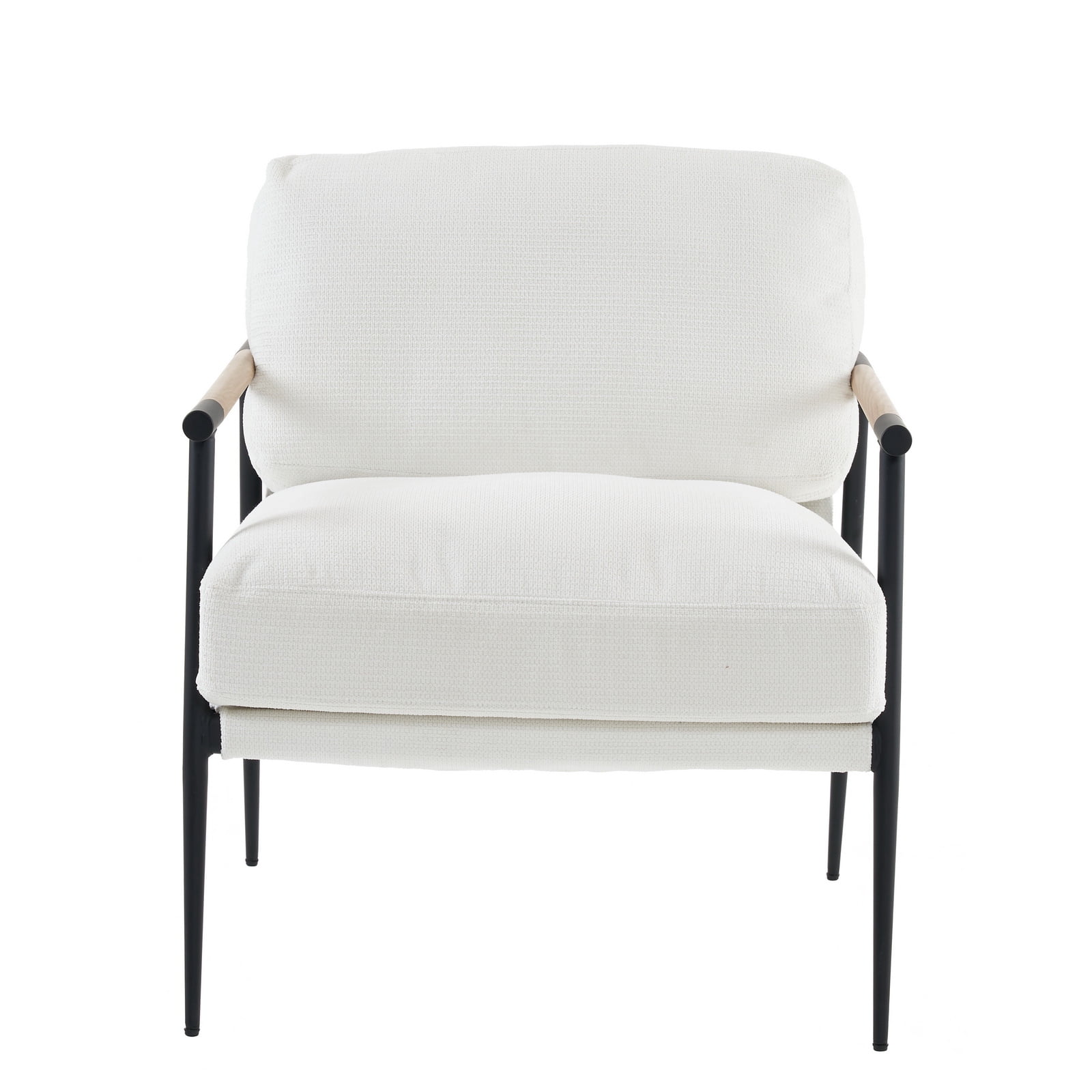 Resenkos Mid-Century Accent Chair, Leisure Chair Lounge Lazy Chair with Metal Frame for Living Room, White Resenkos Mid-Century Accent Chair, Leisure Chair Lounge Lazy Chair with Metal Frame for Living Room, White
