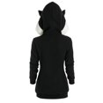 thumbnail image 3 of Fashion Plush Cat Ears Hooded Jacket For Women Casual Sweatshirt Zipper Coat Streetwear, 3 of 5