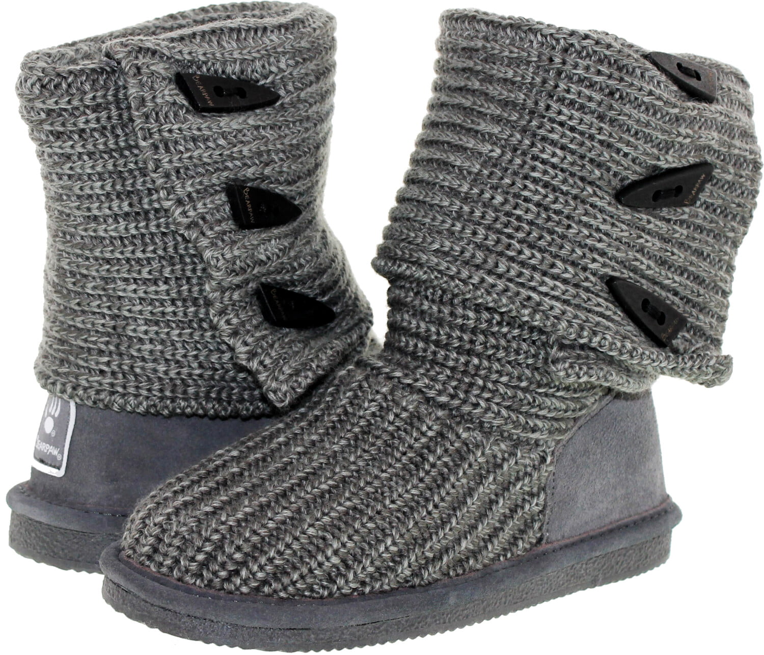 bearpaw gray knit boots