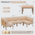 thumbnail image 2 of Erinnyees 7 Pieces Patio Sectional Furniture Set, Aluminum Outdoor Conversation Set with 6" Thick Cushions & Coffee Table, All-Weather U-Shape Sectional Sofa for Poolside，Deck，Backyard, Light Beige, 2 of 7