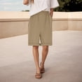thumbnail image 4 of larppty Women's Elastic Waist 3/4 Capri Harem Pants with Pockets Casual Loose Solid Yoga Trousers（Khaki， XXL）, 4 of 7