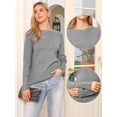 thumbnail image 2 of DARING DIVA Women's Spring Ribbed Knit Long Raglan Sleeves Sweater Tops XS Grey, 2 of 6