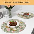 thumbnail image 5 of White Pink Flower Round 13 Inch Placemats Set of 2, Shabby Chic Spring Vintage Leaf Green HeatResistant Non Slip Place Mats for Dining Table, Wipeable Braided Kitchen Table Mats for Housewarming, 5 of 9