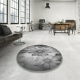 thumbnail image 3 of Ahgly Company Indoor Round Patterned Dark Gray Area Rugs, 5' Round, 3 of 6