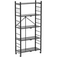 thumbnail image 6 of 5-Tier Metal Storage Shelves with Wheels, Heavy Duty Foldable Garage Shelving Unit for Easy Organization, Ideal for Kitchen, Garage, and Basement, Black, 6 of 6