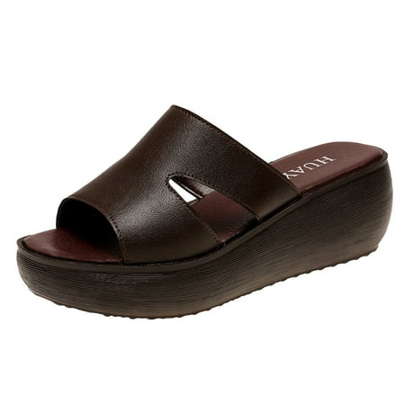 

WANYNG Sandals For Women Ladies Wedges High Heel Fish Mouth Casual Bohemian Beach Shoes Womens Sandals 6.5/7 Woman Sports Shoes