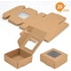 thumbnail image 4 of Paquete de 28 cajas de papel kraft con ventana transparente, 8,6 x 8,6 x 3,6 cm. Caja de regalo de papel para obsequios de fiesta, dulces, repostería y regalos para festivales., 4 of 9