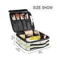 thumbnail image 3 of FORMRS Travel Makeup Bag Large Capacity Train Case Cosmetic Organizer with Adjustable Dividers, Retro Yellow Stars, 3 of 8