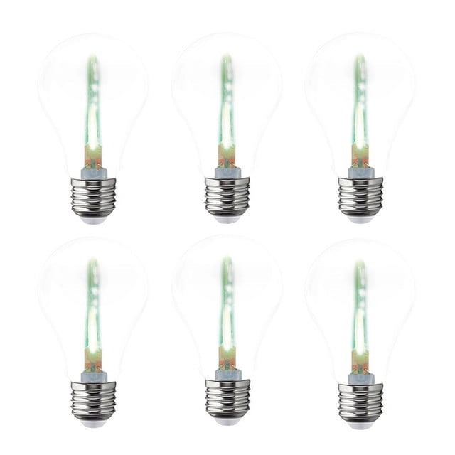 Pack de 6 Focos LED Aksi 1W A19 Estela de luz Base E27 Verde