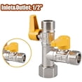 thumbnail image 5 of WYJ Garden Hose Splitter 2 Way, Heavy Duty Solid Brass Hose Y Splitter BSP 1/2" Tap Adapter Brass Hose Adapter Connectors Shut Off Valve-0614, 5 of 6