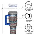 thumbnail image 4 of Multicolor Christmas Reindeer Pattern Tumbler with Handle and Lid,40oz Double Wall Vacuum Insulated Tumbler,Cups Gift for Women and Men, 4 of 7