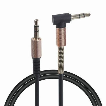 3.5mm 90 Degree Angled To Straight Audio Aux Cable 50cm Wide Compatibility For Phones Tablets Laptops Car Audio