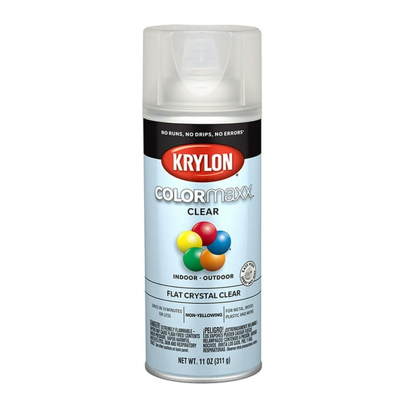 6-Pack of 12 oz Krylon K05547007 Crystal Clear COLORmaxx Paint & Primer Spray Paint, Flat