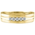thumbnail image 2 of 10k Yellow Gold Mens Diamond Ring, 1/2 Carat (ctw) Round Cut Natural White Diamond 5-Stone Anniversary Wedding Band Ring Men's Jewelry (Diamond Color: H-I, Clarity: I2, 0.50cttw) Ring Size-13, 2 of 6