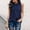 Dark Blue, variant on QUINDOS Womens Tops Black Ribbed Summer Solid Color Dots Round Neck Sleeveless Tee Tops T-Shirt Womens Tank Tops