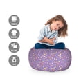 thumbnail image 2 of Winter Storage Toy Bag Chair, Party Themed Graphic Pattern with Snowflakes Stars with Large and Small Dots, Stuffed Animal Organizer Washable Bag, Large Size, Multicolor, by Ambesonne, 2 of 3