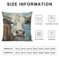 thumbnail image 5 of COMIO  Brown Cow Throw Pillow Cover Head painting Animal Farm Chew Face Vivid Head Bovine Pet Hairy Pillow Case Decorative Men Women Room Cushion Cover for Home Couch Bed, 5 of 5