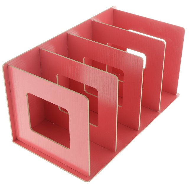 Estante De Almacenamiento De Estante De Madera, Organizador De Escritorio De Oficina En Casa, Estante De Exhibición De Cosméticos De Papeler rojo Baoblaze Estante para libros