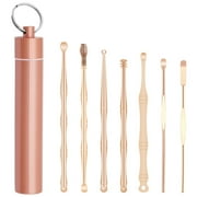 Angle View: Abanopi 7pcs Ear Wax Removal Kit Ear Wax Remover with Stainless Steel Storage Case Earpick Ear Pick Cleaner Ear Cleaner Spoon Ear Care Cleaning Tools