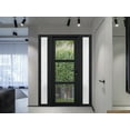 thumbnail image 4 of Front Exterior Prehung Metal-Plastic Door See-through / Manux 8555 Matte Black / 2 Side Windows / Office Commercial and Residential Doors Entrance Patio Garage 60" x 80" Right-hand Inswing, 4 of 6