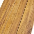 thumbnail image 3 of GDF Studio Foster Outdoor Acacia Wood Bench, Sandblasted Teak, Black, Set of 2, 3 of 6
