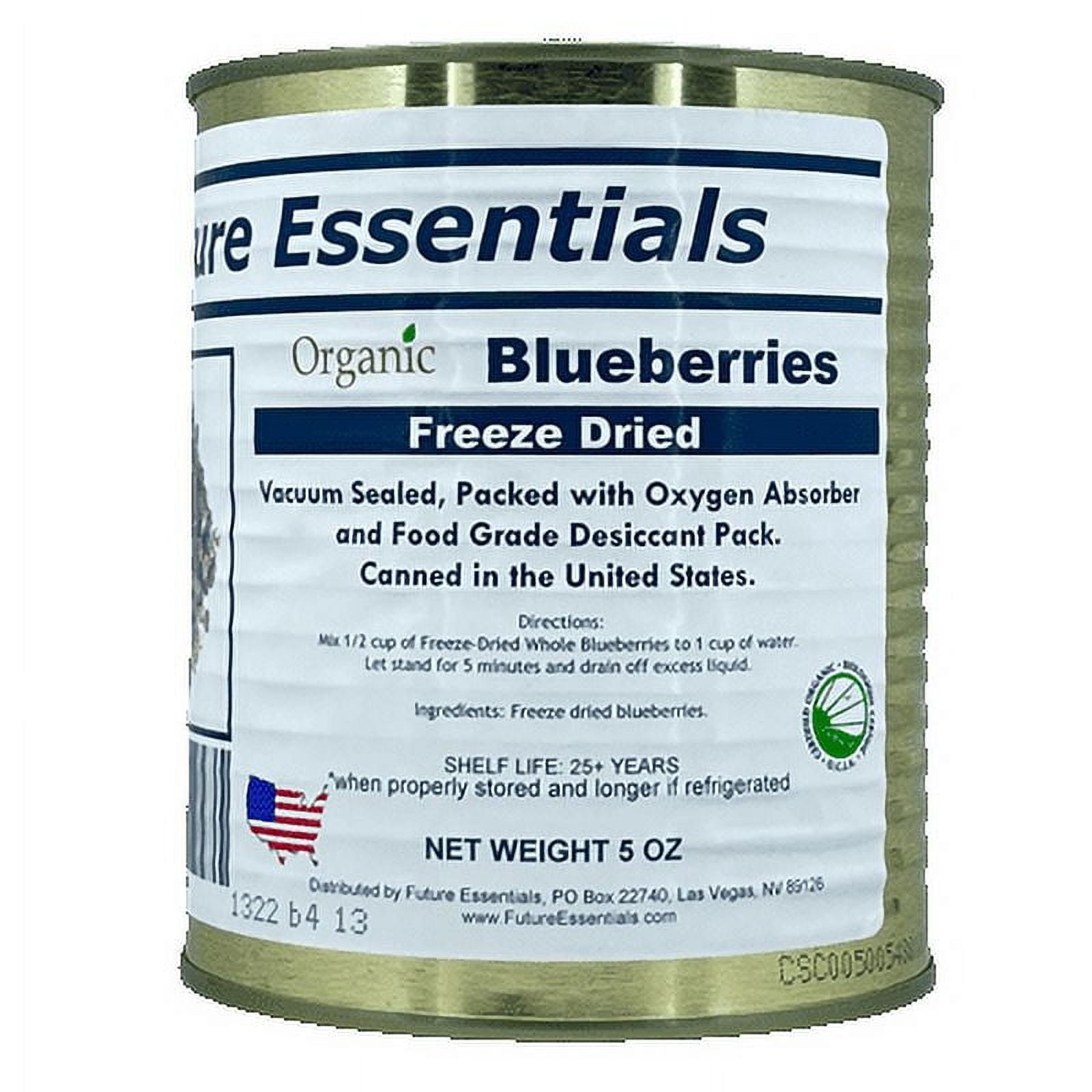 (Pack of 12 Cans) Future Essentials Freeze Dried Long Shelf Life Emergency Food Whole Blueberries #2.5/ 5oz/Can