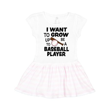 

Inktastic I Want To Grow up To Be A Baseball Player Gift Toddler Girl Dress