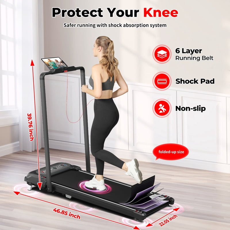 3 in 1 Folding Treadmill, Walking Pad Treadmill with Handle and Incline, Under Desk Treadmill 2.5HP, 265 lbs Weight Capacity, Remote Control